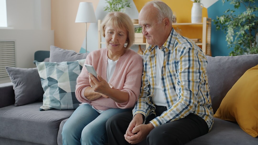 senior couple managing retirement budget