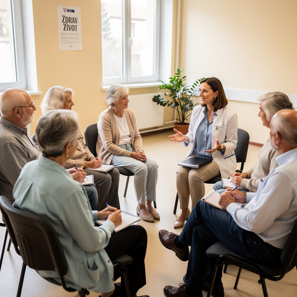 Seniors attending a health and wellbeing workshop
