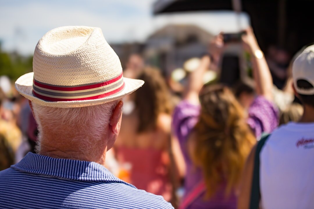 elderly people at summer festival