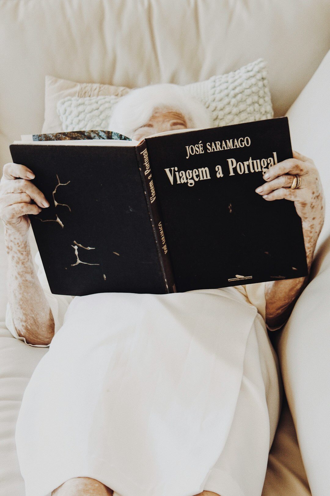 senior reading book